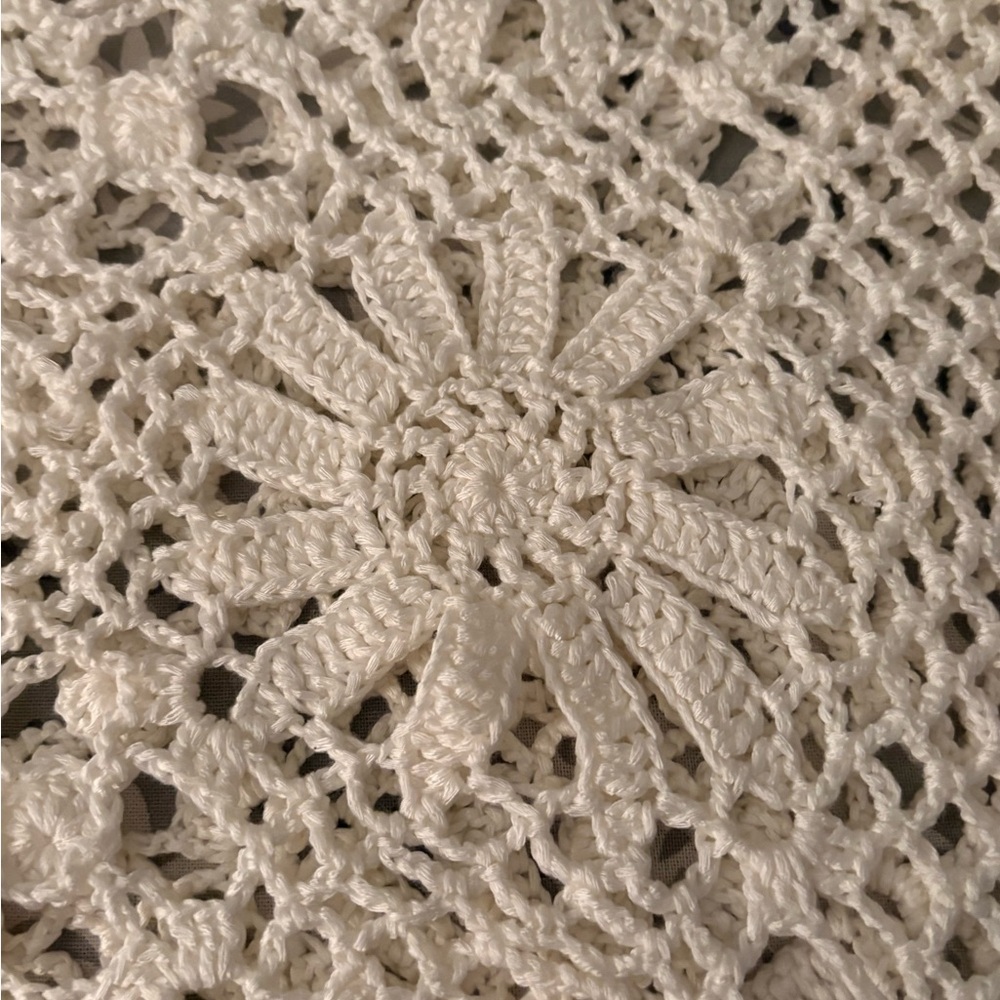 J Valdi Cream Crochet Knit Swim Cover-Up - Picture 7 of 8
